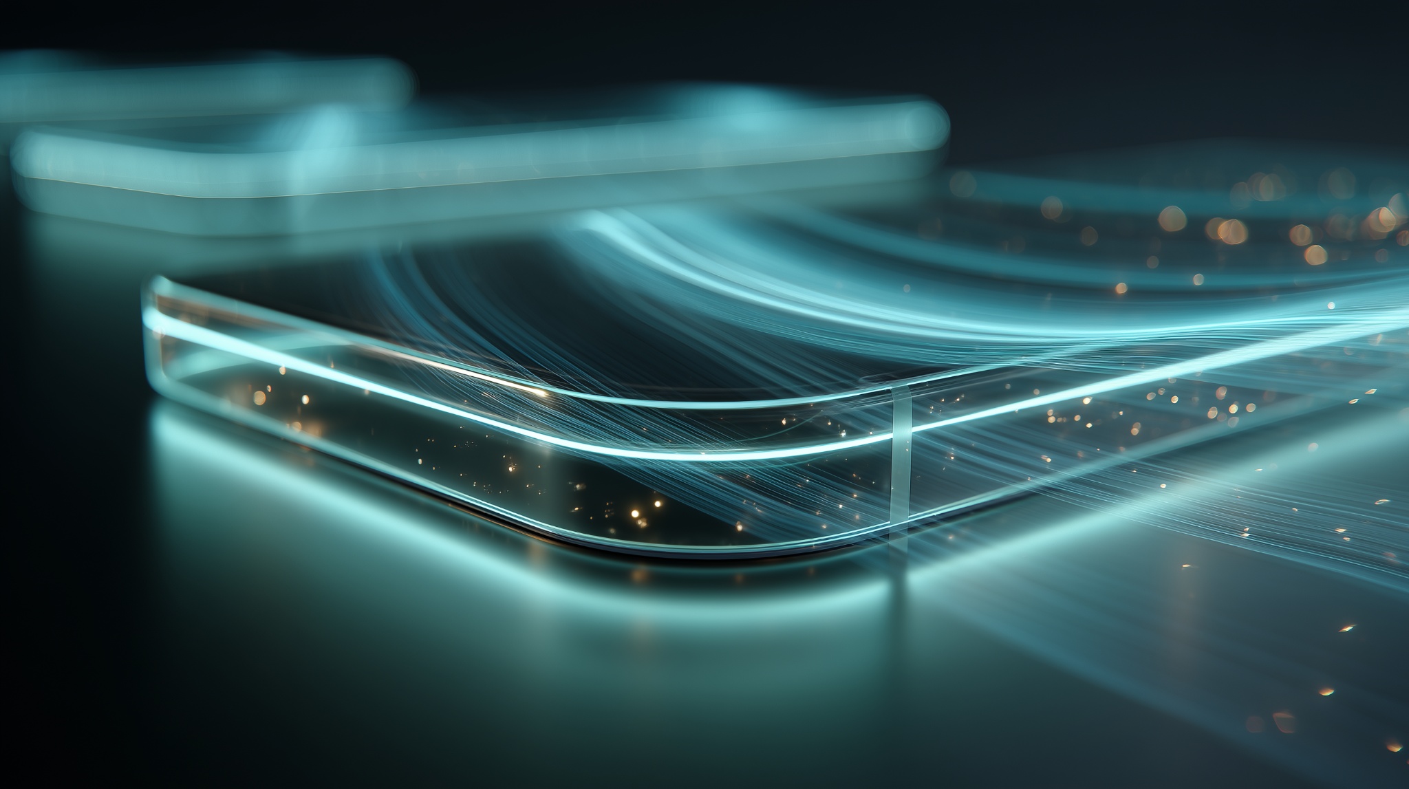 Tech Gadget with Light Trails