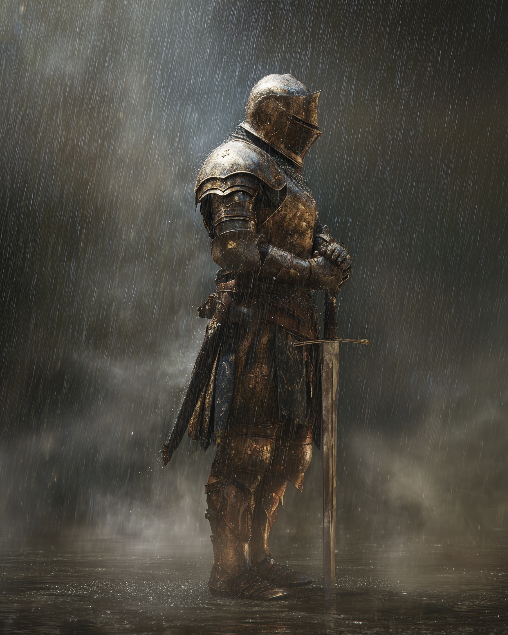 Medieval Knight Armor Portrait