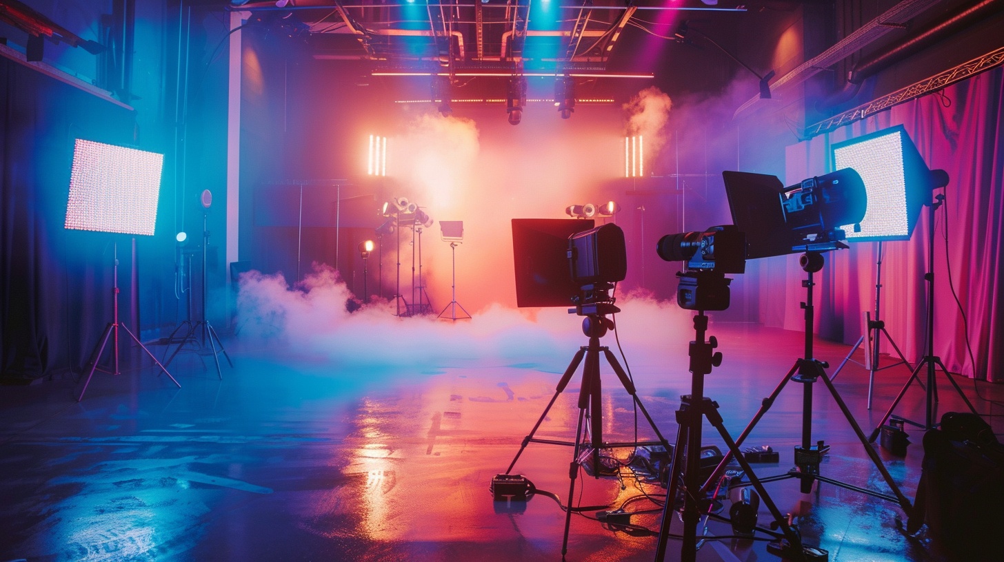 Cinematic Film Studio Lighting Setup